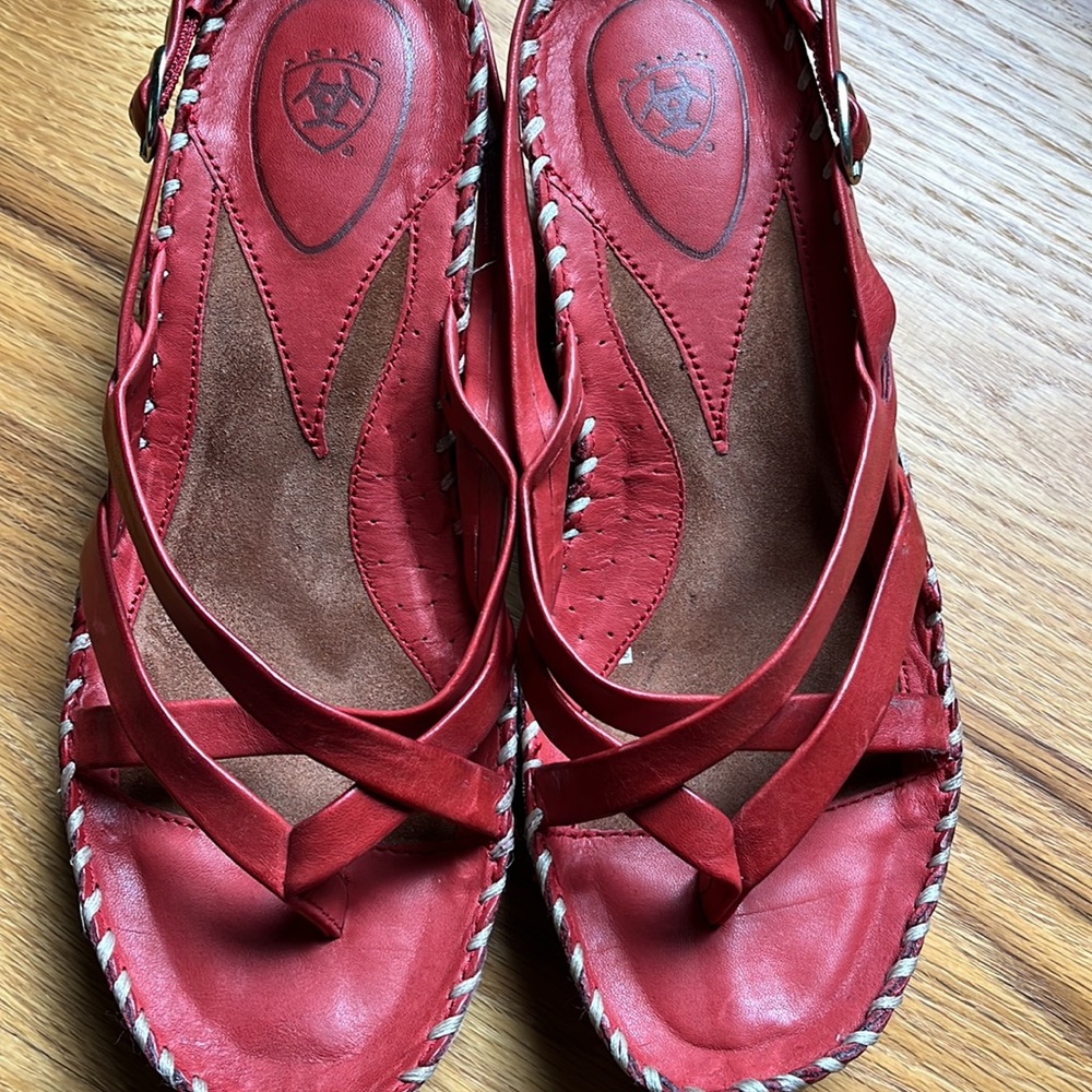 Ariat Red Wedge Sandal - Picture 4 of 5